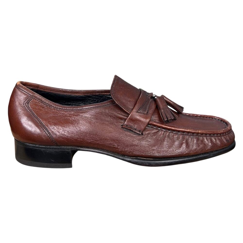 Vintage Florsheim Men’s Pisa Brown Leather Tassel Loafers Size US 10 D